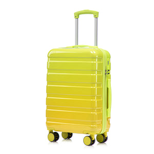 2-Piece Polycarbonate Spinner Wheel Luggage Set with Lock - Green & Yellow