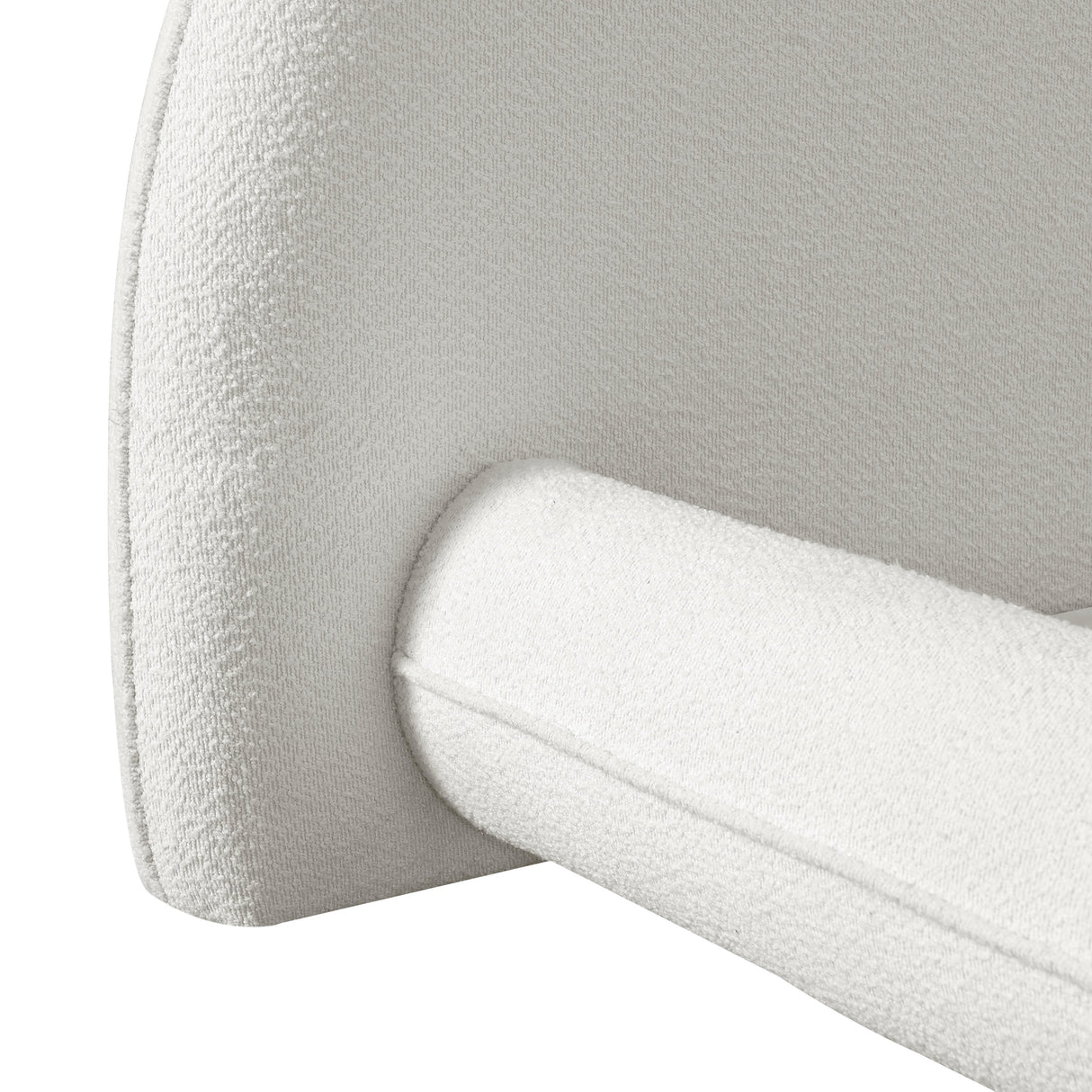 California King Size Bed Frame with Boucle Fabric and Thick Headboard