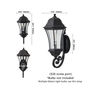 27" Outdoor Wall Lantern with Dusk to Dawn Sensor