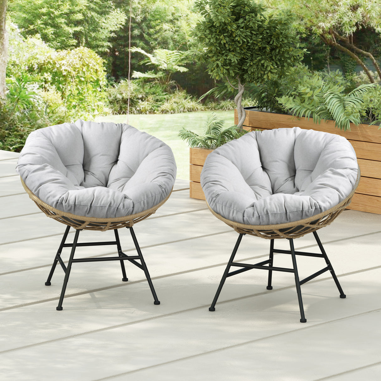 Sunflower Wicker Patio Chairs – Set of 2 by Christopher Knight Home