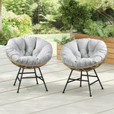 Sunflower Wicker Patio Chairs – Set of 2 by Christopher Knight Home