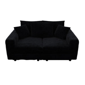 Deep Seat Convertible Sofa With Soft Pillows And Ottomans