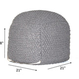 Semi Rounded Pouf, Cable Knitted, Perfect Seating