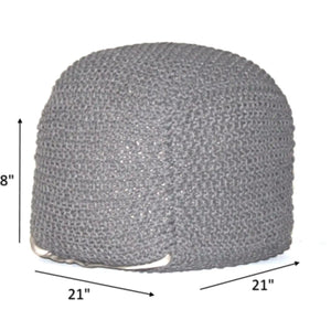Semi Rounded Pouf Cable Knitted Perfect Seating