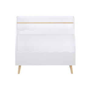 Kids Bookcase, Children Book Organizer Toy Storage Cabinet - White