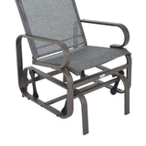 Outsunny outdoor glider chair, gliders for outside patio with smooth rocking mechanism and lightweight construction for backyard, gray