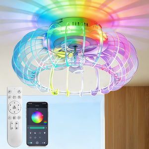 21'' Low Profile Bladeless Ceiling Fan with Lights