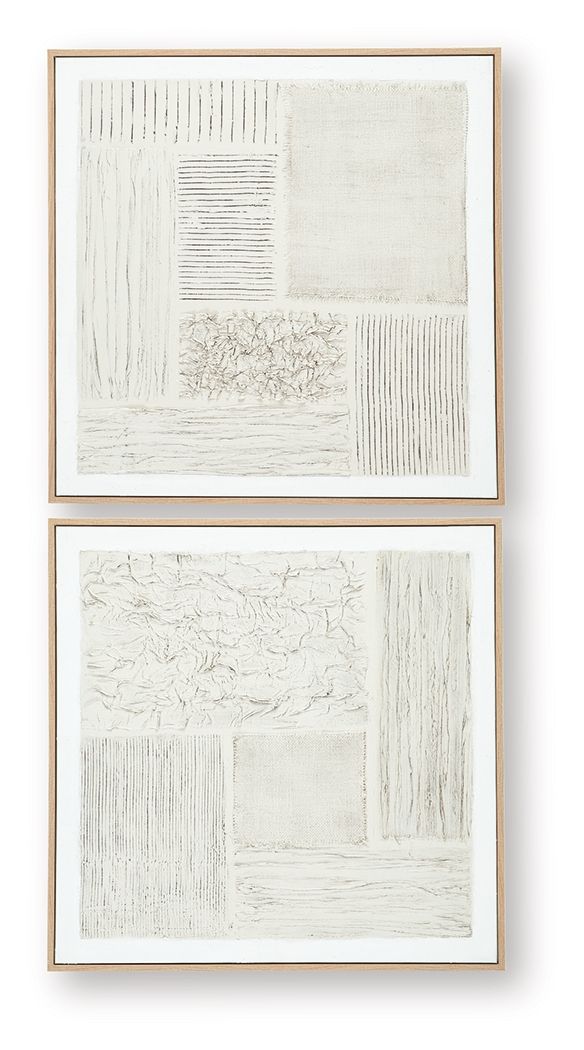 Andorfield - Wall Art Set (Set of 2) - Beige / Black / White