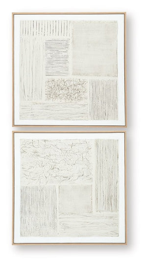 Andorfield - Wall Art Set (Set of 2) - Beige / Black / White