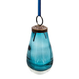 Blue Luster Glass  Christmas Tree Ornaments , Set of 12