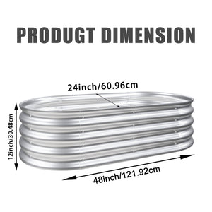 Heavy Duty Galvanized Raised Garden Bed Kit For Vegetables, Flowers & Herbs