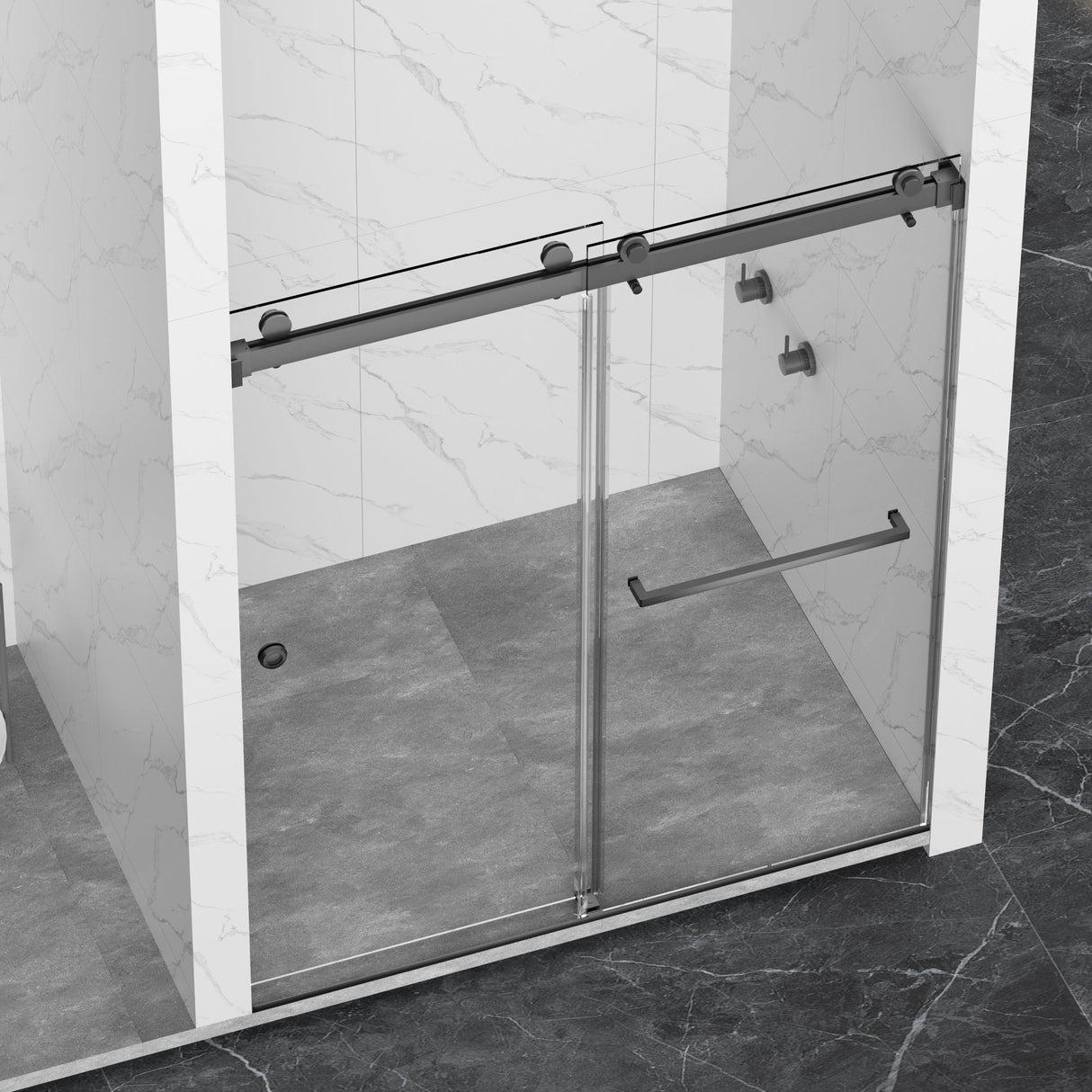 Frameless Shower Door - Double Sliding Design