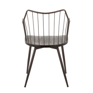 Winston - Farmhouse Style / Dining Chair - Brown / Dark Walnut
