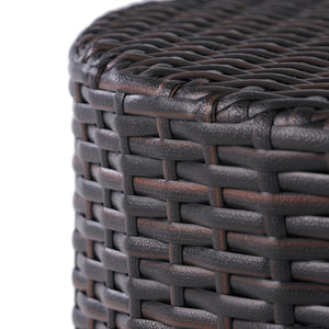 Kingstown RD Barrel Side Table, Outdoor Wicker End Table
