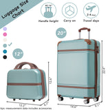 20 in hard side 2 piece lightweight suitcase set with spinner wheels