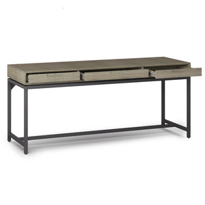 Mid Century Wide Writing Desk with Three Drawers - Multiple Colors