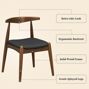 5-Piece Dining Set with Rubberwood Frame and Faux Leather Chairs