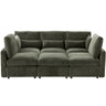 Modern Modular U-Shaped Sofa Bed With Movable Ottoman, USB Ports, Phone Holder
