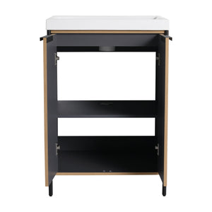 Modern Freestanding Bathroom Vanity With Resin Sink & Soft Close Cabinet Doors