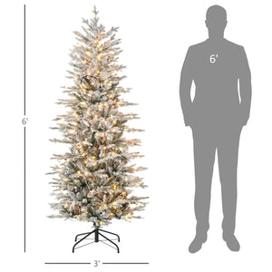 Artificial Flocked Christmas Tree with Warm Lights