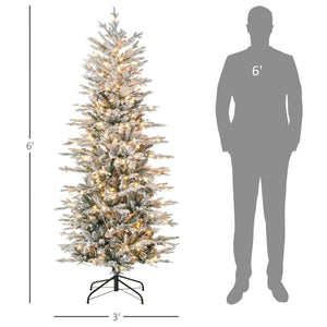 Artificial Flocked Christmas Tree with Warm Lights