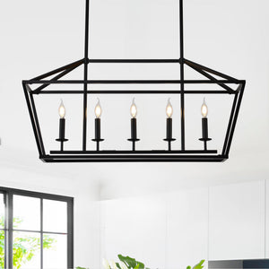 5-Light Farmhouse Kitchen Island Lighting