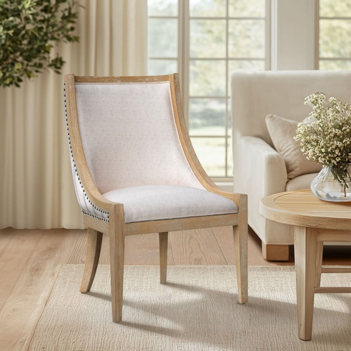 Upholstered Dining Chair With Nailhead Trim