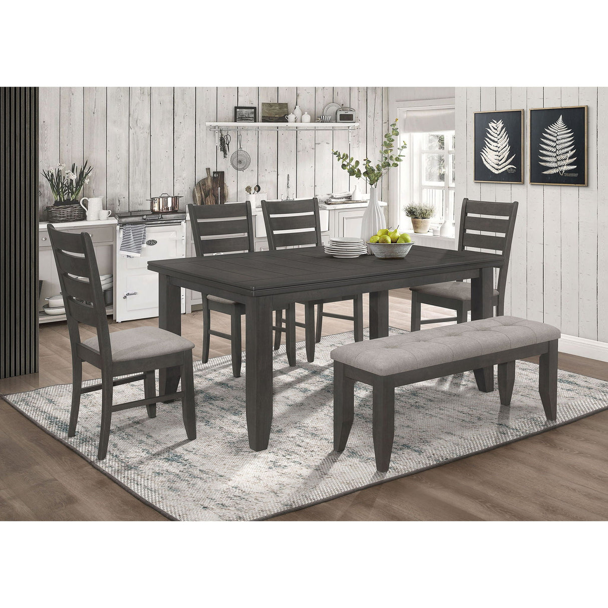 Padded Seat Side Chairs With Tapered Slats (Set of 2)