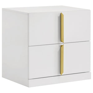 Ines 4-piece Queen Bedroom Set Navy and White High Gloss