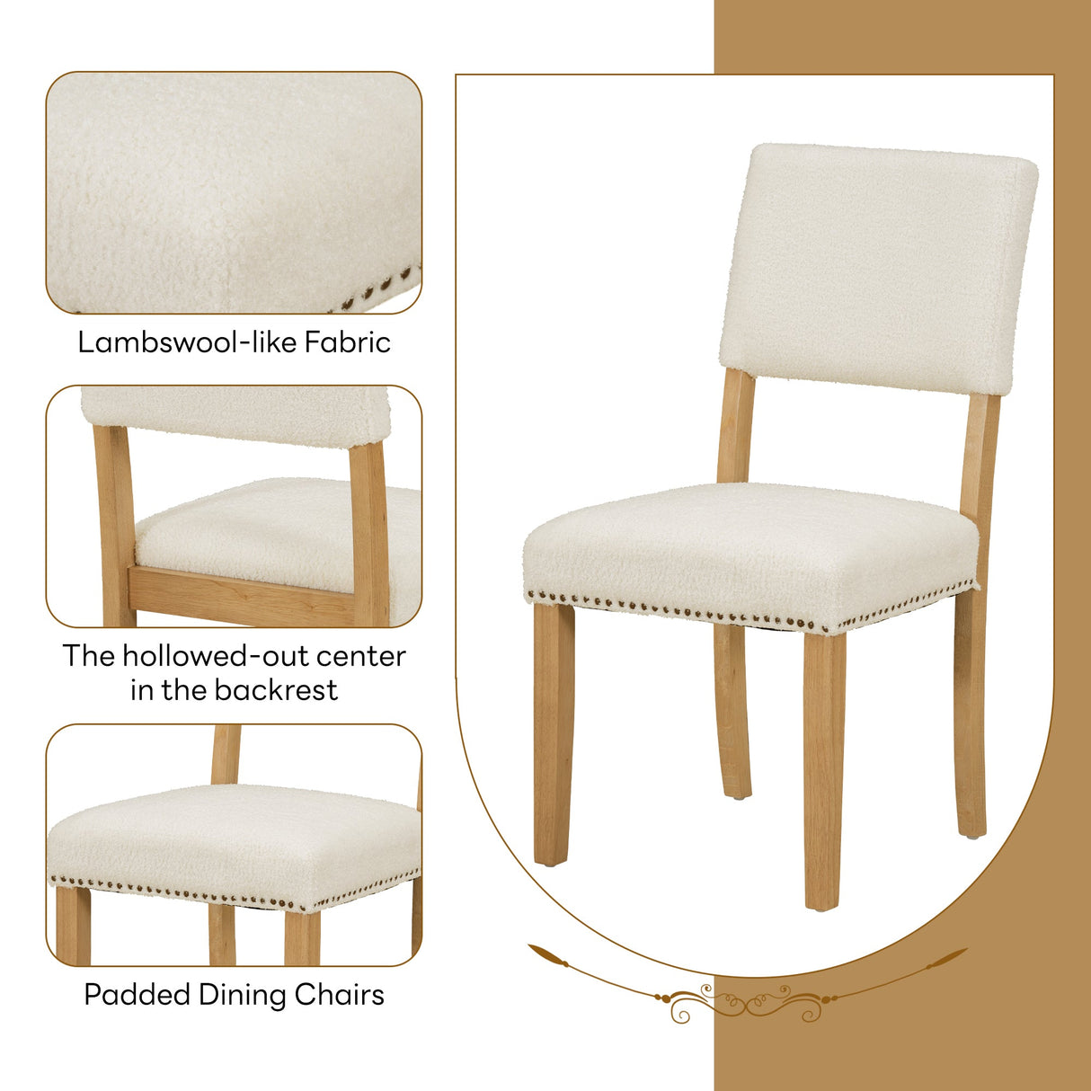 5-Piece Modern Round Dining Set with Upholstered Chairs