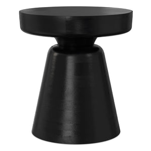 Handcrafted Mango Wood Accent Table with Sculptural Design - Multiple Colors