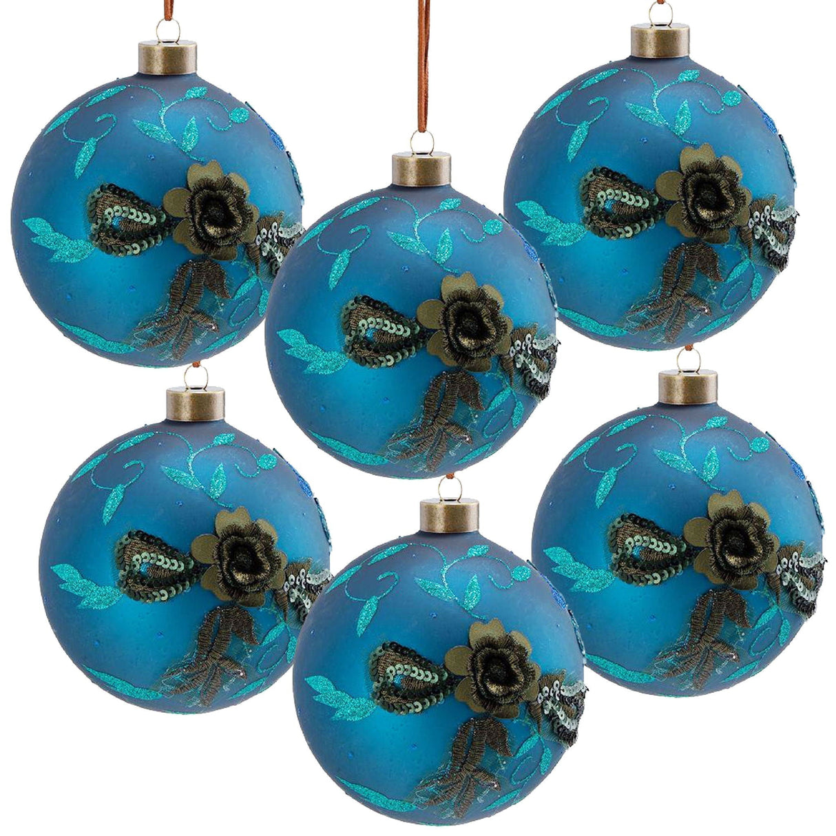 Christmas Ball Ornaments Glass Decorative Hanging Balls Light Blue