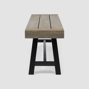 Outdoor 3 Piece Picnic Dining Set - Gray / Rustic Metal