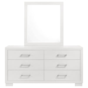 Jessica 6-drawer Dresser with Mirror Snow White