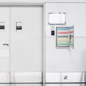 Adjustable Key Cabinet with Lock - Multiple Sizes, Gray or Black