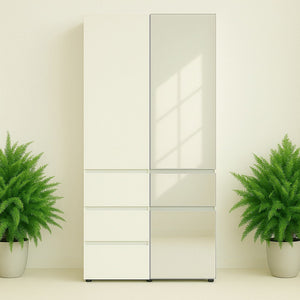 Elise - Modular Closet System With Mirror - White