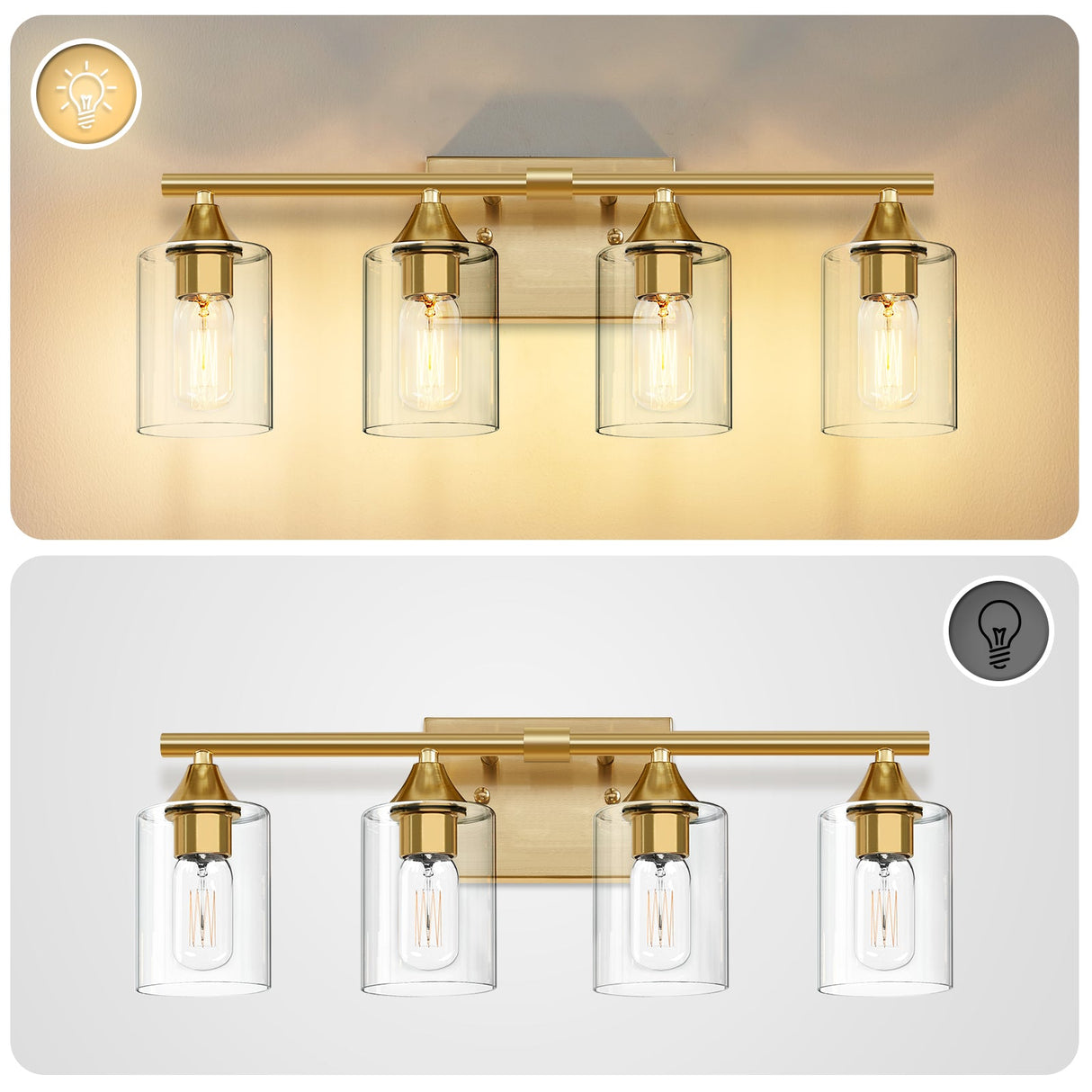 4-Light Brushed Bathroom Vanity Wall Light