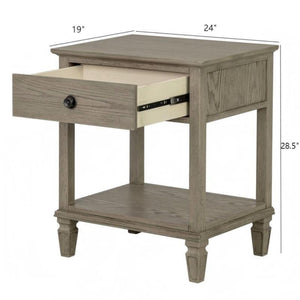 Victoria - Bedside Table With Drawer And Shelf