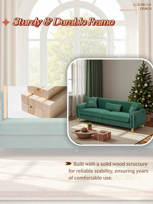 Contemporary Upholstered Sofa Couch - 87.4 Inches