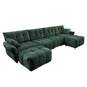 4-Seater Sofa Set with 2 Ottomans