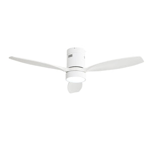 Indoor / Outdoor Ceiling Fan With Blades, Reversible DC Motor, Remote Controlled LED Light - White