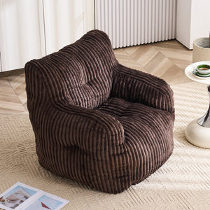Soft Fluffy Corduroy Fabric Bean Bag Chair Filled With Memory Sponge