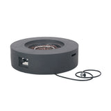 Modern Lightweight Concrete Outdoor Circular Fire Pit 50,000 BTU Dark Gray