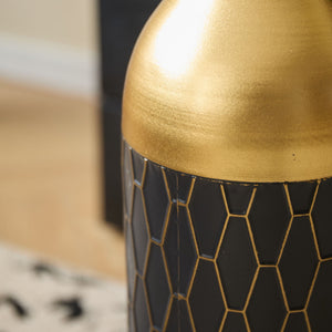 Elegant Floor Vase Set Metal Decorative Vases 3 Piece Set For Floral Display, Wedding & Gift Decor - Gold / Black