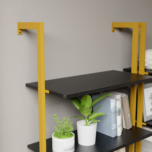 5-Tier Bookshelf Solid Wood Ladder Shelf