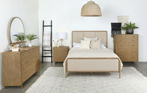 Arini 56-inch California King Panel Bed Cream and Sand Wash
