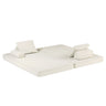 Convertible Fabric Futon Sofa Bed with Tumbler Backrests and Pillows - Gray or Beige