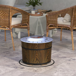 Smokeless Fire Pit with Fireproof Mat - 20.5" Barrel Style Portable Wood Burning Firepit