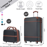 20 in hard side 2 piece lightweight suitcase set with spinner wheels