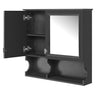 Wall Mounted Mirror Medicine Cabinet with Soft-Close Doors and Open Shelves - Black or White